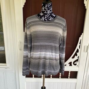 Liz Claiborne Women's Long Sleeve Striped Rayon/Nylon Sweater Size XL